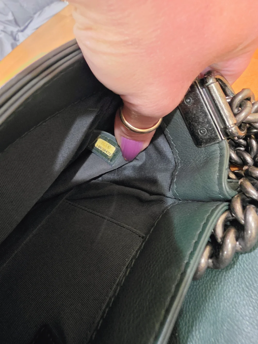 Chanel Boy Rare Green Quilted Lambskin Chain Shoulder Bag